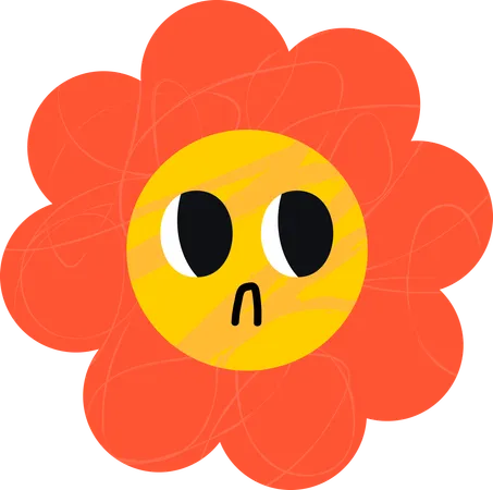 Emoji de flor infeliz  Ilustração