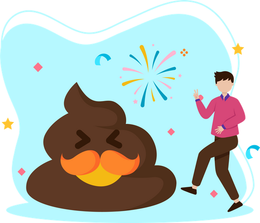 Emoji homme avec caca  Illustration