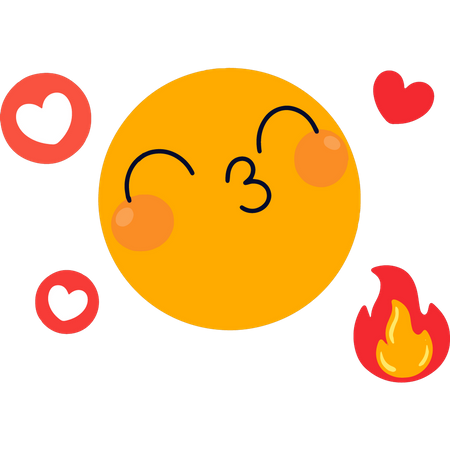 Emoji mostrando beijo  Ilustração