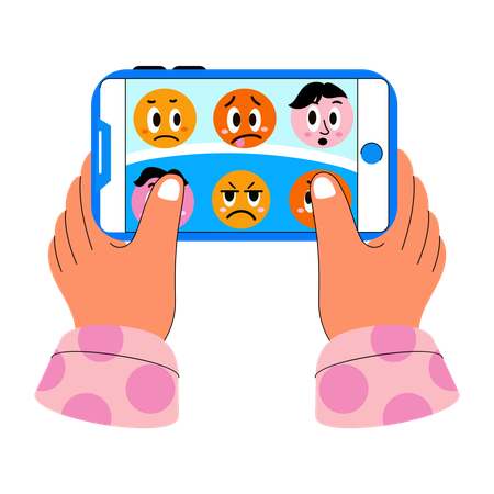 Emoções de reação de emoji  Ilustração