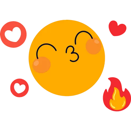 Emoji showing kiss  Illustration