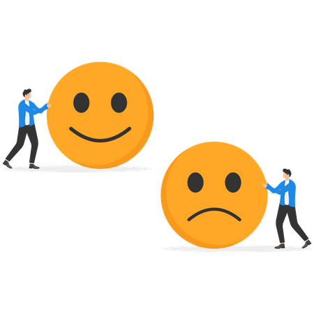 Emoticon feliz de empresário  Ilustração