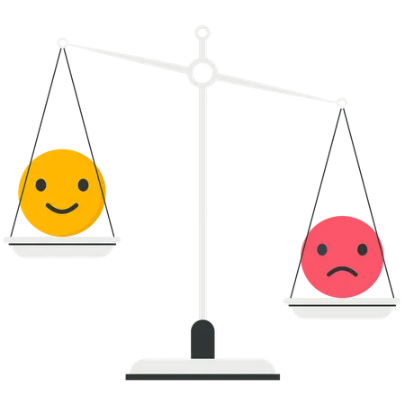 Émoticône heureuse et émoticône triste à l'échelle  Illustration