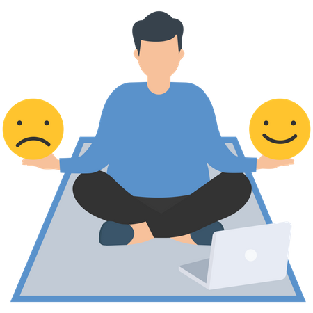 Emotion management between work stressed and happy lifestyles  Illustration