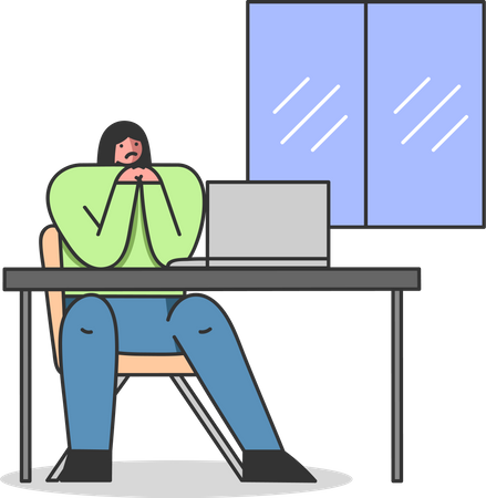 Emotional burnout female employee Illustration