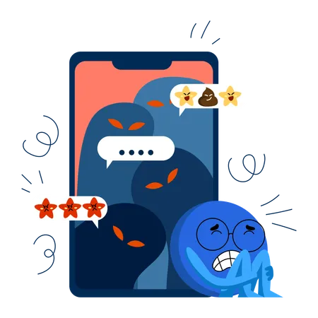 An Illustration Showing A Character Overwhelmed By Various Emoji Reactions In A Digital Chat Symbolizing The Impact Of Digital Communication On Childrens Emotional Health Illustration