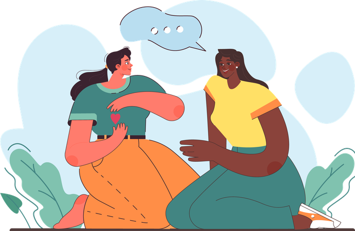 Empathetic communication based on with deep understanding of emotions and sympathy  Illustration