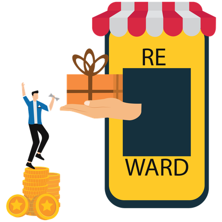 Empfehlungsprämien und Treuemarketingprogramm  Illustration
