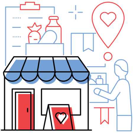 Emplacement de charité alimentaire  Illustration