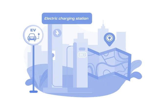 Emplacement de la borne de recharge électrique  Illustration