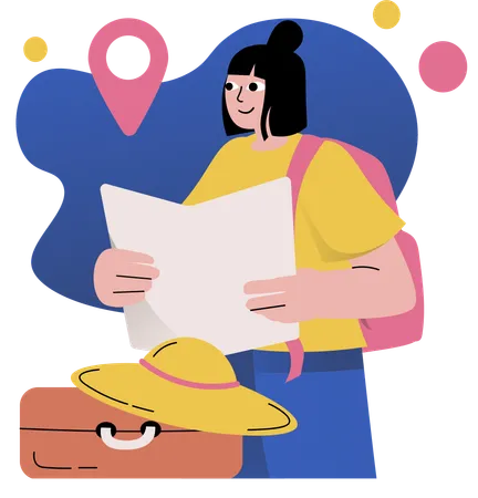 Emplacement du camp de recherche touristique  Illustration