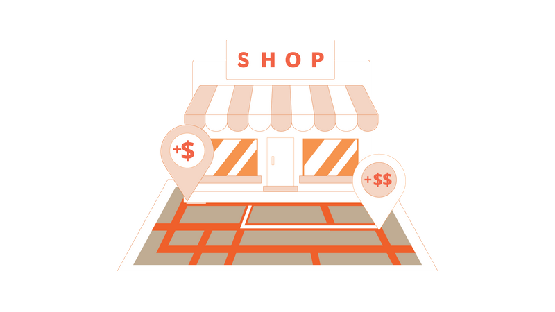 Emplacement du magasin  Illustration