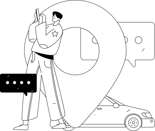 Emplacement du taxi de suivi pour hommes  Illustration