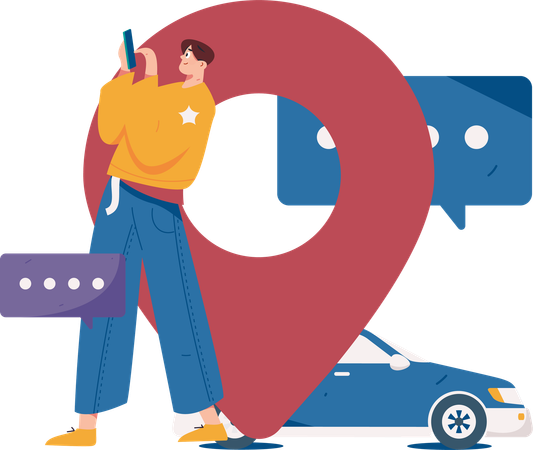 Emplacement du taxi de suivi pour hommes  Illustration