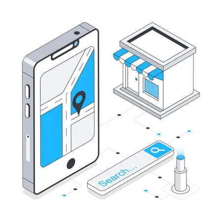 Localisation mobile du magasin  Illustration