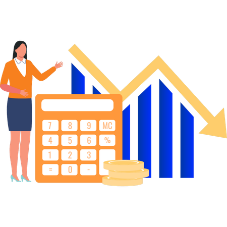 Empleada calcula su pérdida financiera  Ilustración