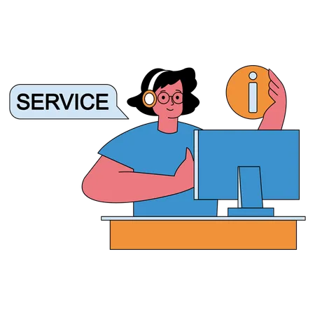 Empleada de servicio al cliente  Ilustración