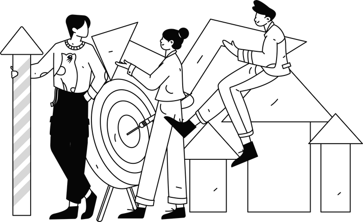 Empleada haciendo discusión  Ilustración