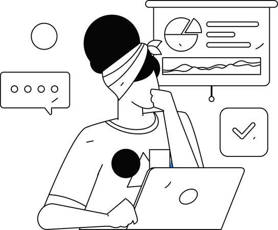 Empleada haciendo discusión  Ilustración