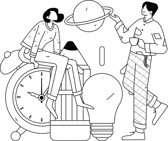 Empleada trabajando en la computadora portátil  Ilustración