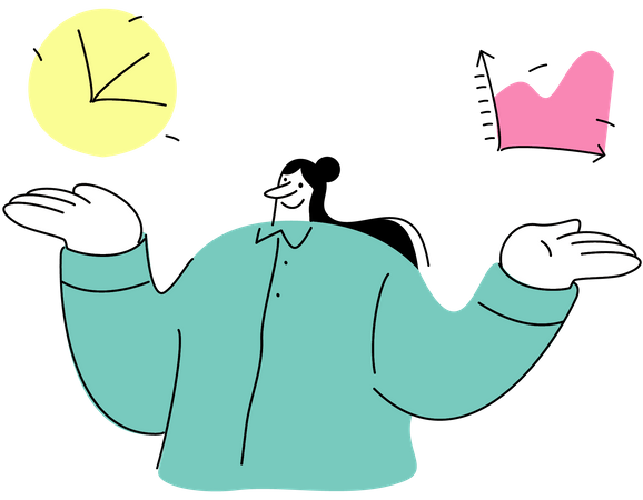 Empleada trabajando en proyecto  Ilustración