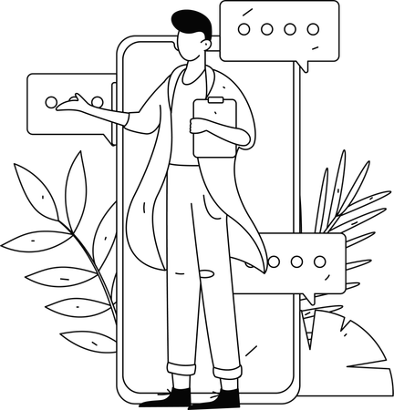 Empleadas que realizan reuniones en línea  Ilustración