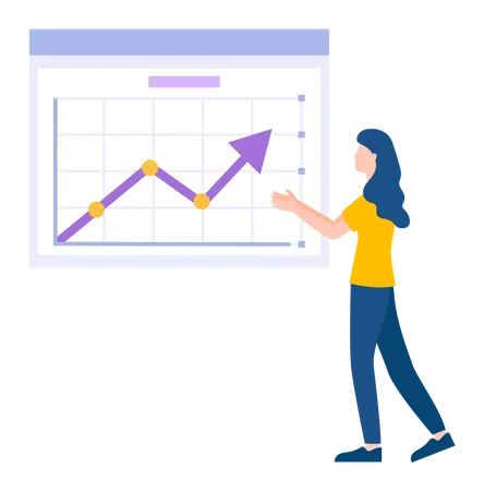 Las empleadas trabajan con análisis de datos  Ilustración