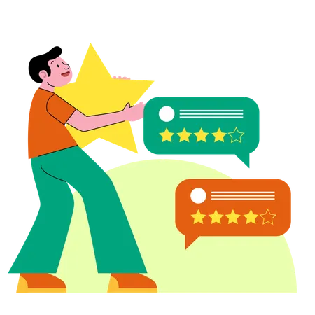 Empleado con calificación perfecta  Ilustración