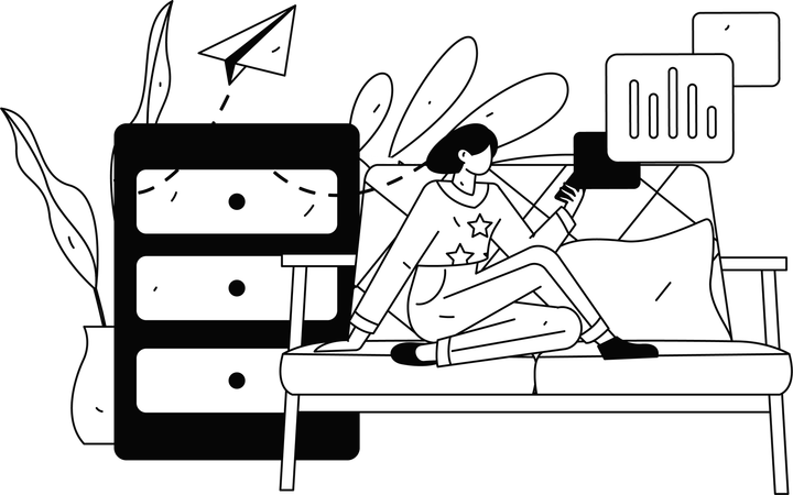 El empleado configura su lugar de trabajo en casa  Ilustración