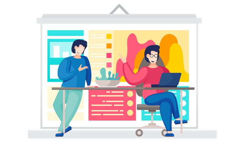 Empleado de negocios haciendo comunicación mientras descansa Ilustración