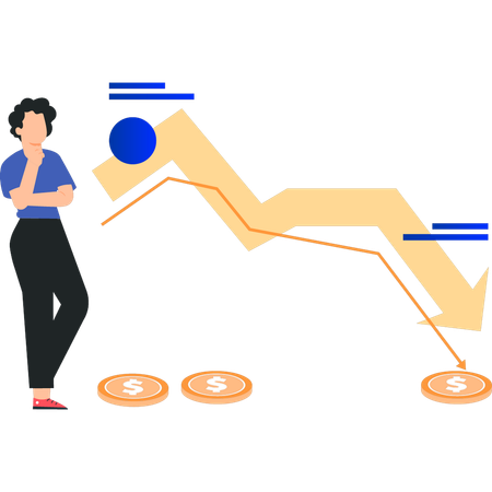 El empleado enfrenta un riesgo económico  Ilustración