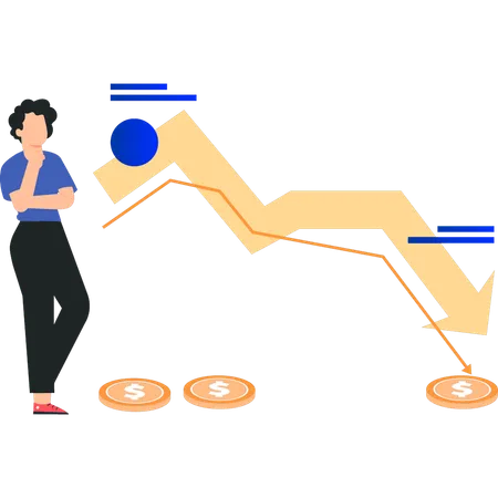 El empleado enfrenta un riesgo económico  Ilustración