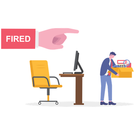 El empleado es despedido del trabajo  Ilustración