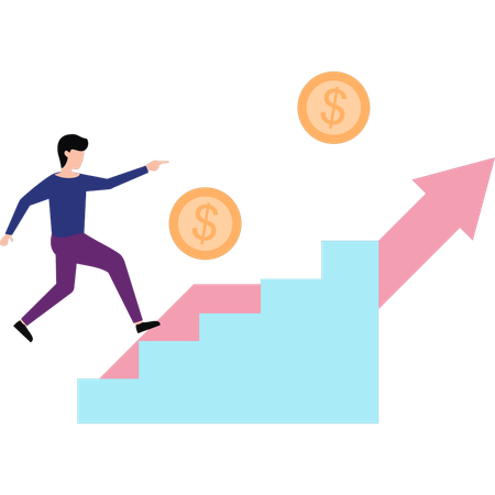 El empleado está logrando ganancias financieras  Ilustración