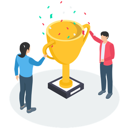 Empleado ganador de negocios  Ilustración