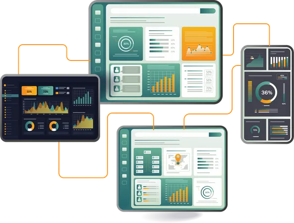 Empleado mostrando análisis de datos del mercado de valores  Ilustración