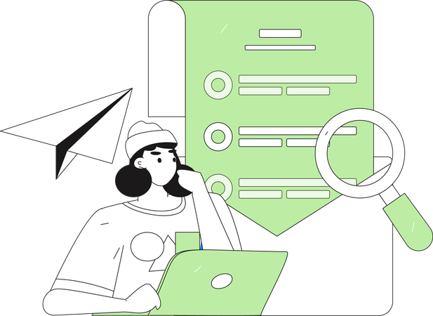 El empleado prepara listas de fechas límite  Ilustración