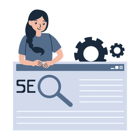 Empleado presenta informe SEO  Ilustración