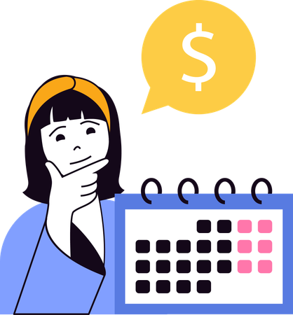 Empleado que configura calendarios de fechas límite  Ilustración