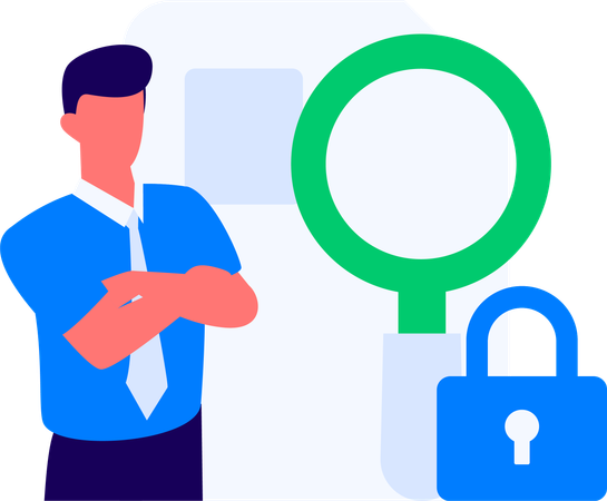 Visualización de empleados en Documentos con derechos de autor con seguridad  Ilustración