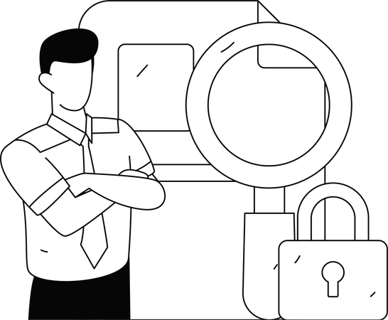 Visualización de empleados en Documentos con derechos de autor con seguridad  Ilustración