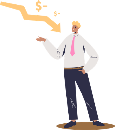 Empleado tenso por crisis empresarial  Ilustración