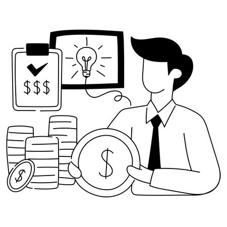 Los empleados tienen ideas creativas para aumentar las finanzas.  Ilustración