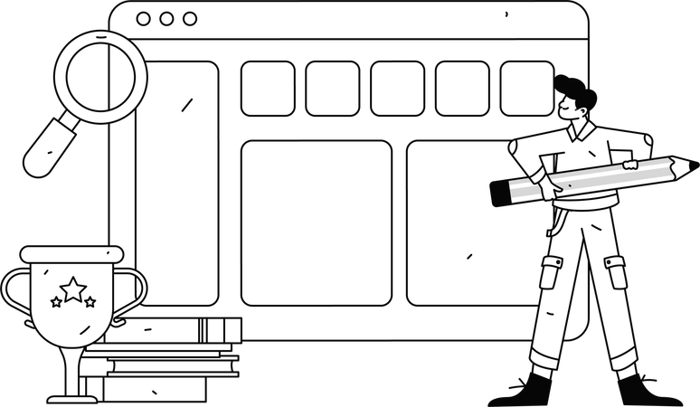 Empleados de oficina trabajando en proyecto  Ilustración