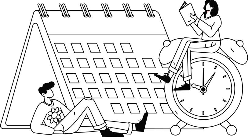 Empleados que realizan análisis de datos en línea.  Ilustración