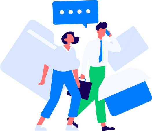 Empleados haciendo discusión  Ilustración
