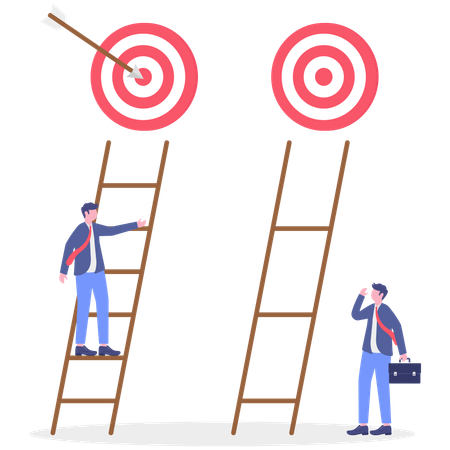 Empleados que aspiran a alcanzar objetivos elevados de logro  Ilustración