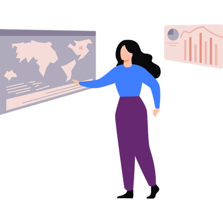 L'employé a des affaires mondiales  Illustration