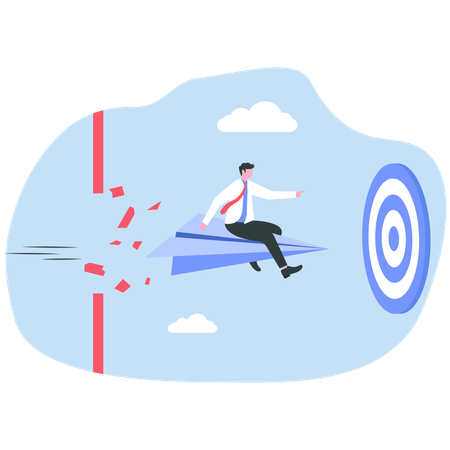 L'employé atteint l'objectif commercial  Illustration