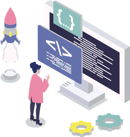 L'employé comprend différents programmes  Illustration